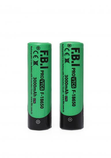 F.B.I VTC6 18650 3.7V 3000mAh 30Amper Li-ion 2’li Şarjlı Pil