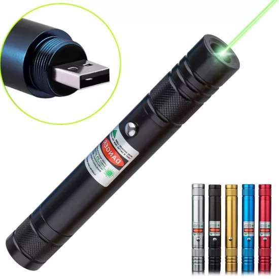 Fithome 100MW Desen Başlıklı USB Şarjlı Yeşil Lazer Pointer