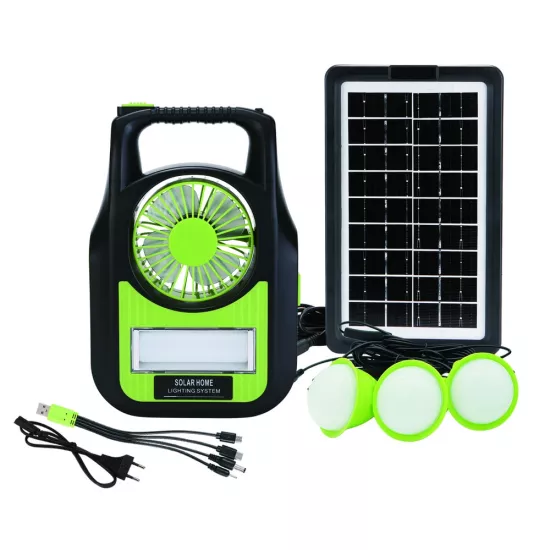 Gold Silver GS-909 Bluetooth Radyo USB Güneş Paneli Dahil Solar Enerjili 3 Ampullü Şarjlı Spot Fener