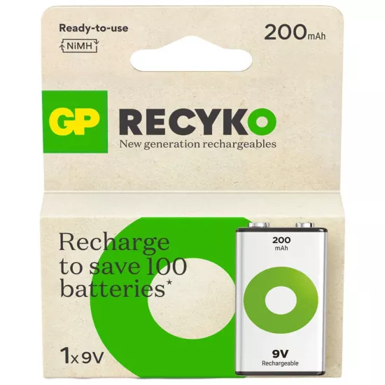 GP ReCyko 9V 200mAh Şarj Edilebilir Pil