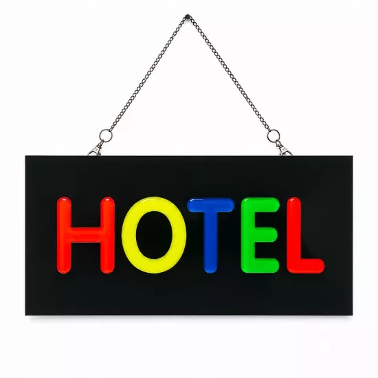 Işıklı Tak Çalıştır Hazır Tabela Hotel