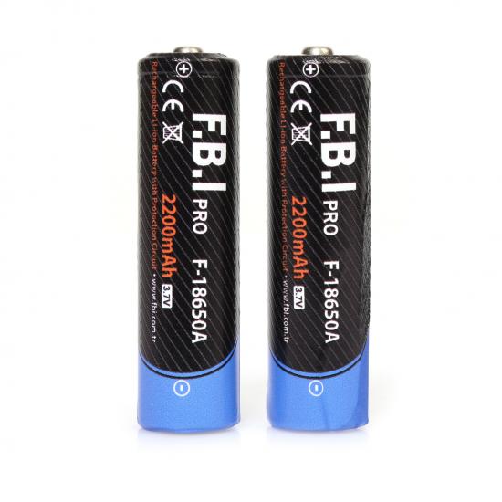 F.B.I 18650 3.7V 2200 mAh Li-ion 2’li Şarjlı Pil