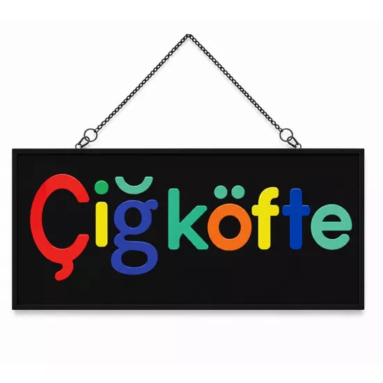 Işıklı Tak Çalıştır Hazır Tabela Çiğ Köfte