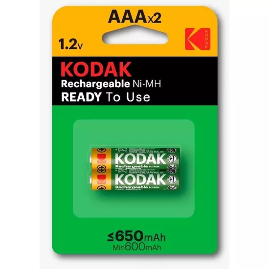 Kodak 2 Adet 650 mAh Ni-Mh Şarjlı ince Pil