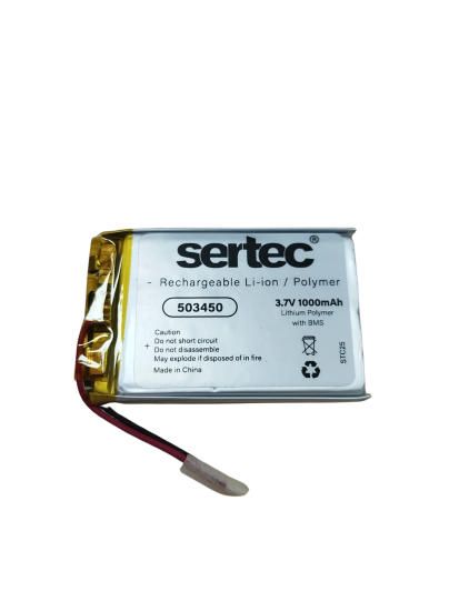 Sertec 503450 3.7V 1000 MAh Li-Polymer Pil (Devreli/1.5A)
