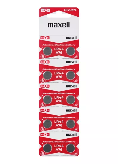 Maxell LR44 AG13 SR44 A76 1.5V Alkalin Saat Pili 10 Adet