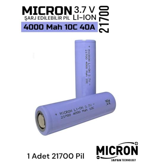 Micron 21700 3.7V 4000 Mah 10C Li-Ion Şarjlı Pil