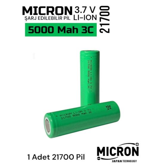 Micron 21700 3.7V 5000 Mah 3C Li-Ion Şarjlı Pil