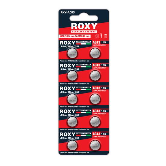 Roxy AG13 LR44 SR44 A76 1.5V Alkalin Saat Pili 10 Adet