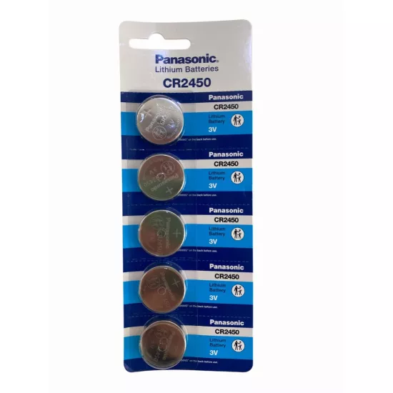 Panasonic CR2450 Lityum 3V Düğme Pil 5’li Kartela 5 Adet