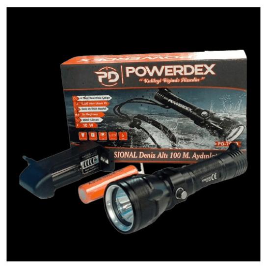 Powerdex PD-7900 100 Metre 10 W 2000 Lümen Profesyonel Deniz Altı Feneri