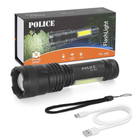 Police PS-358 P50 LED Zoomlu USB Şarjlı El Feneri