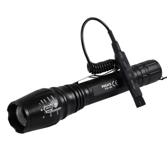 Police PS-90 CREE T6 LED Avcı El Feneri 300m Menzil Şarj Edilebilir