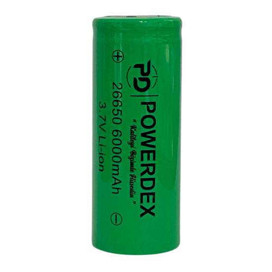 Powerdex 26650 3.7V 6000 mAh Li-ion Şarjlı Pil