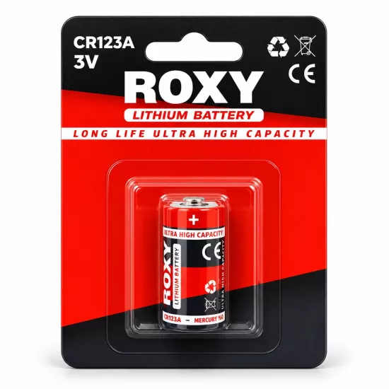 Roxy CR123A 3V Lityum Pil Uzun Ömürlü Tekli Blister Ambalaj
