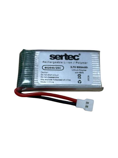 Sertec 852540 3.7V 650mAh 20C BEYAZ SOKET Drone Bataryası