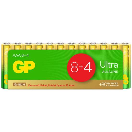 GP Ultra Alkalin AAA İnce Kalem Pil 12’li Paket