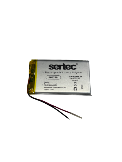Sertec 503759 3.7V 1200 MAh Li-Polymer Pil (Devreli/1.5A)