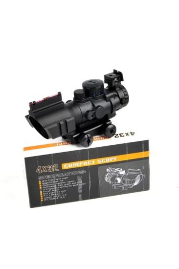 SPIKE 4X32 Kırmızı Işıklı Tüfek Dürbünü 4x32