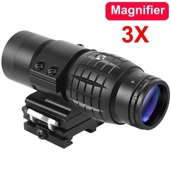 Nikula Magnifier 3x Yakınlaştırmalı Dürbün - 22mm Ray Uyumlu, Katlanır Yaylı Ayaklı