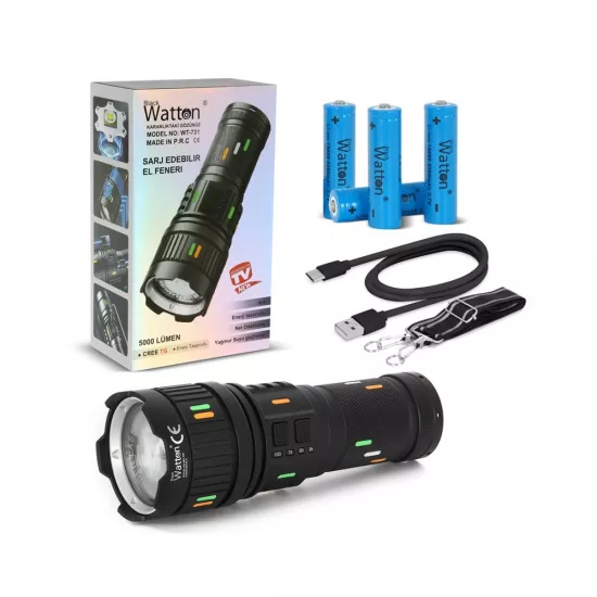 Watton WT-731 Cree TG LED Göstergeli El Feneri