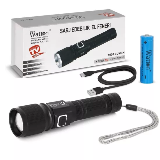 Watton WT-732 Cree TG LED Göstergeli El Feneri
