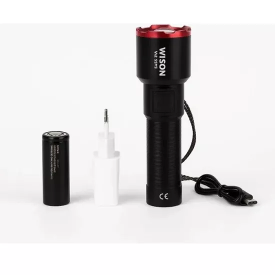 Wison WS-5575 Şarjlı Profesyonel El Feneri - 20W 2000 Lümen Lazer LED, 2000 Metre Menzil