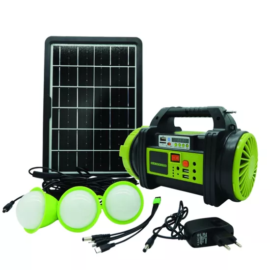 Wison WS-5683 30W Şarjlı Solar Ev Aydınlatma Seti Radyo Fan Powerbank Spot Fener
