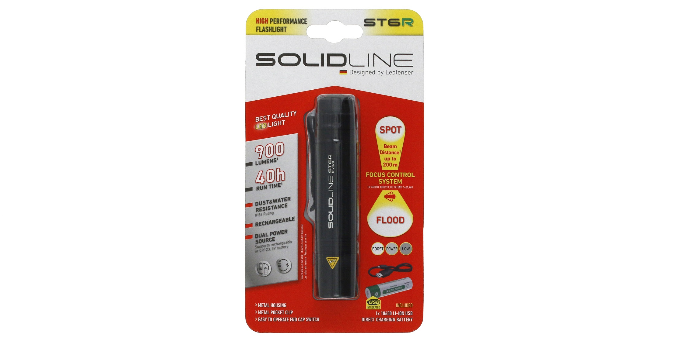 Solidline ST6R 900 Lümen Şarjlı El Feneri