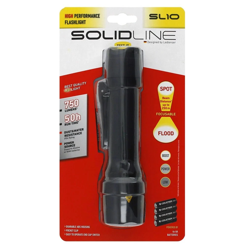 Solidline SL10 Pilli El Feneri 750 Lümen Ledlenser Teknolojili