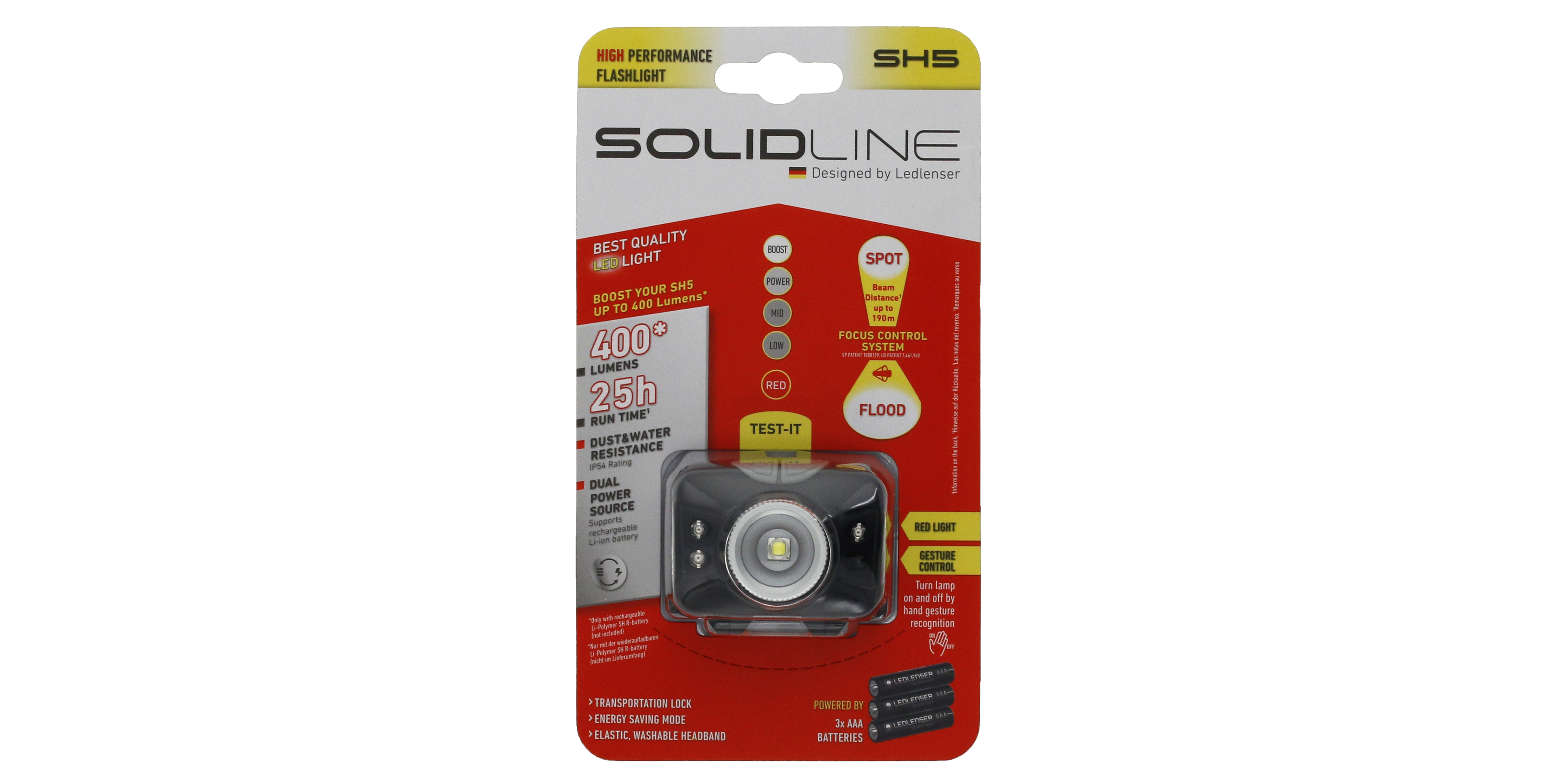 Solidline SH5 500 Lümen Pilli Kafa Feneri