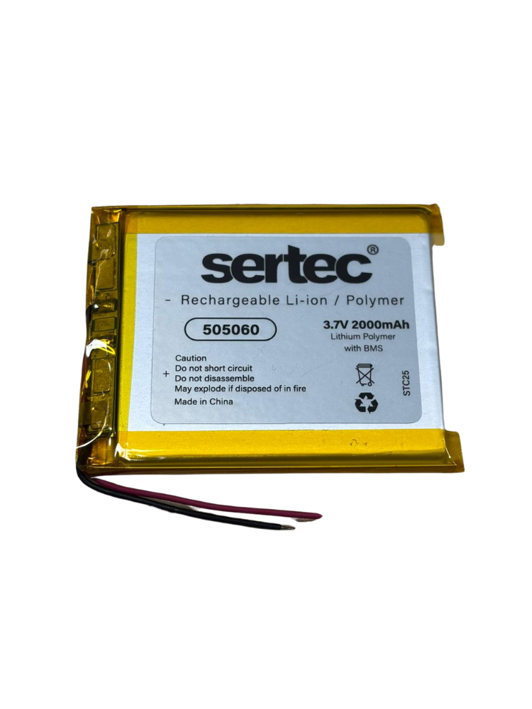 Sertec 505060 3.7V 2000 mAh Li-Polymer Pil (Devreli/1.5A)