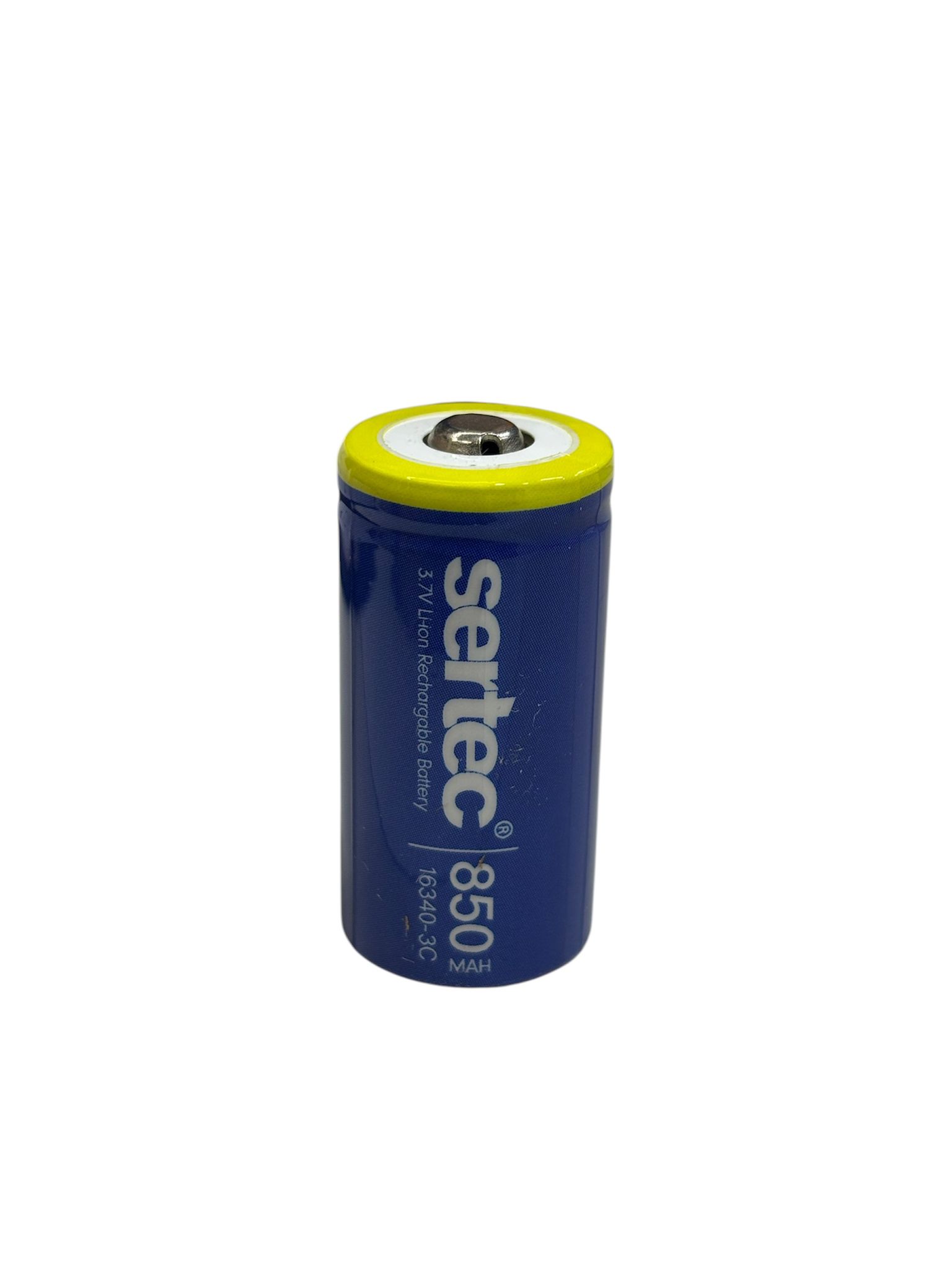 Sertec 3.7V Li-ion 16340 - 850 mAh 3C Başlı Şarjlı Pil