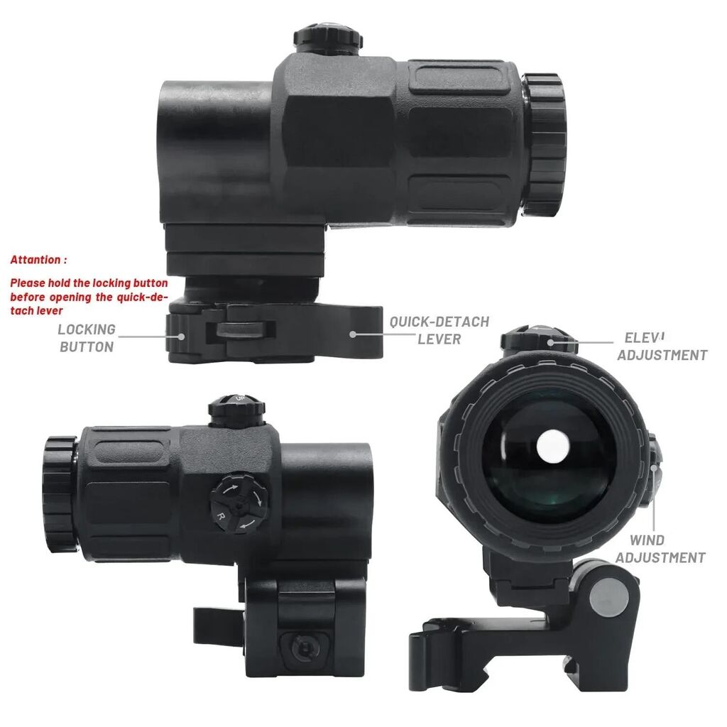 Nikula Magnifier 5x Yakınlaştırmalı Dürbün - 22mm Ray Uyumlu, Katlanır Yaylı Ayaklı