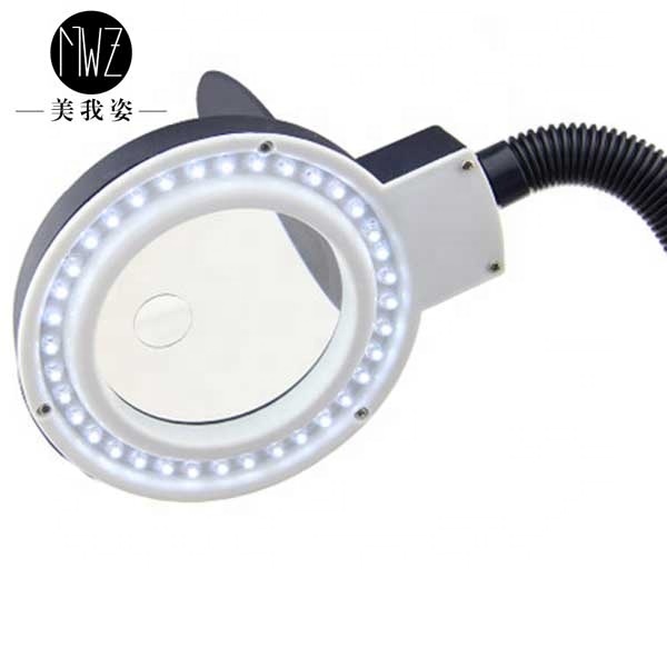 Beyaz Esnek 5X / 10X 40 LED Işıklı Büyüteç Lamba Büyüteç Okuma Çalışma Lehim Masa Lambası A808