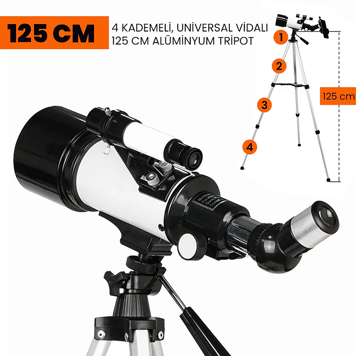 40070 Tripotlu Çantalı Zenith-Barlow X2 Lensli Profesyonel HD Teleskop