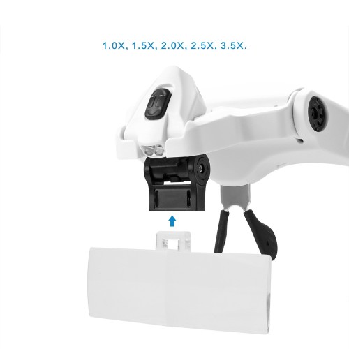 Nikula-5 Lens 1.0x-3.5x, 2led Işıklı  Ile Ayarlanabilir Gözlük Büyüteç9892B2