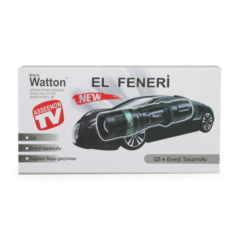 Watton WT-037 500 Lümen Şarjlı Zoomlu Acil Durum El Feneri