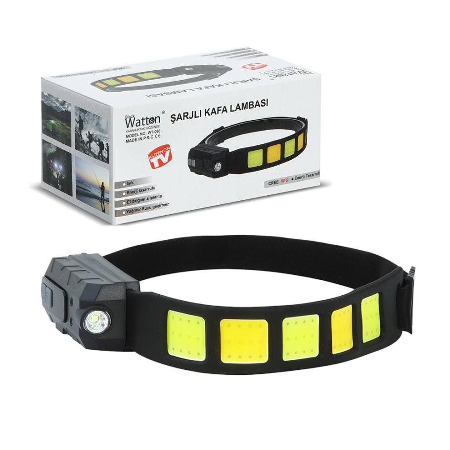 Watton WT-066 Cob XPG LED Sensörlü Kafa Feneri