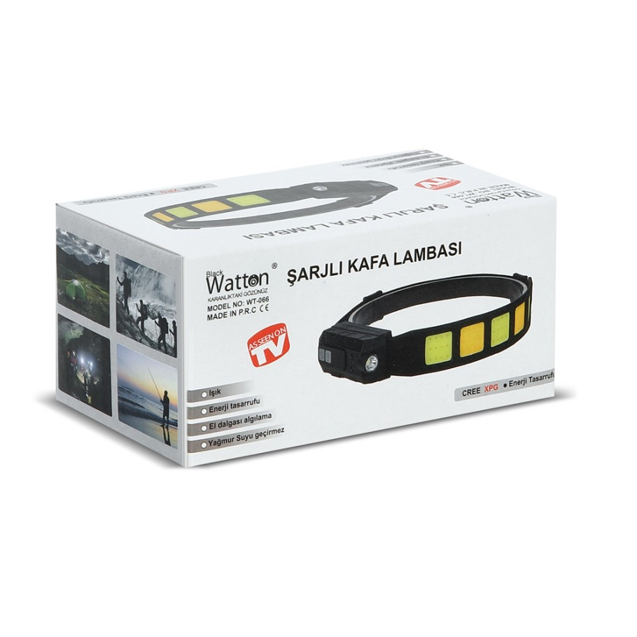 Watton WT-066 Cob XPG LED Sensörlü Kafa Feneri