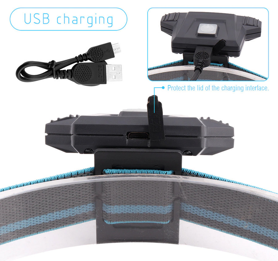 Watton WT-606 COB LED + 4LED 100 Lümen USB Şarjlı Şapka Feneri