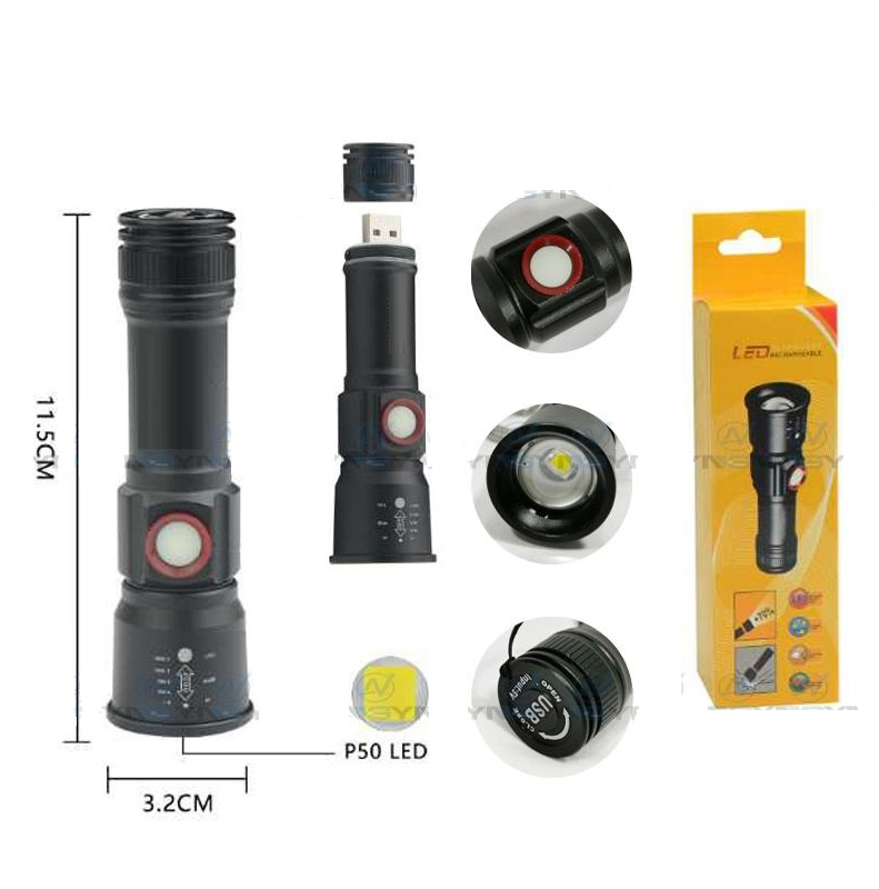 Watton WT-611 XML-2 Led 1000 Lümen USB Şarjlı El Feneri