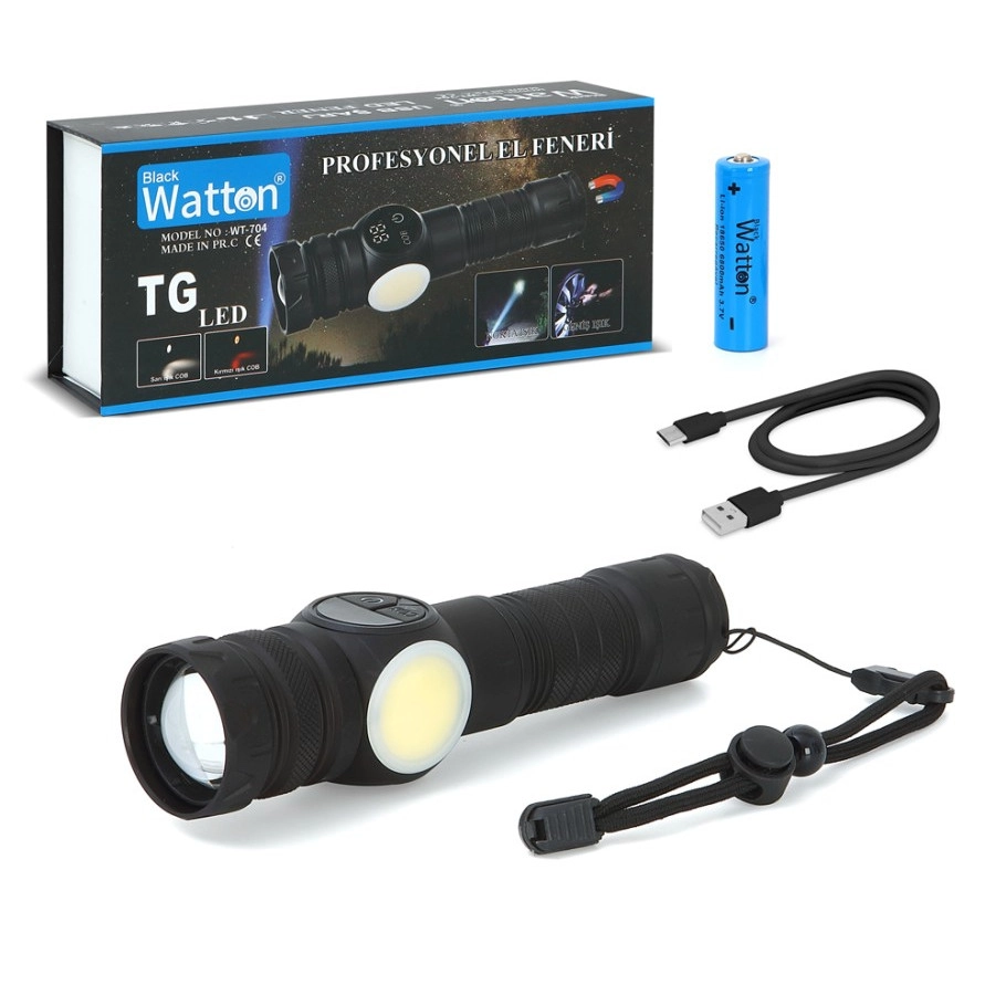 Watton WT-704 9 Mod Kamp Lambası Şarjlı El Feneri