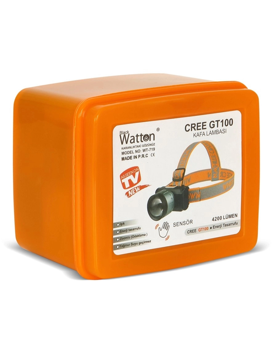 Watton WT-719 CREE GT100 LED Şarjlı Sensörlü Kafa Feneri 4200 Lümen