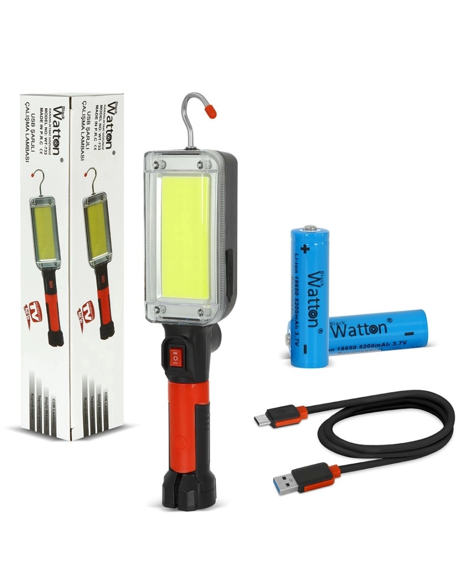 Watton WT-733 Type-C Şarjlı Mıknatıslı Oto Tamir ve Çalışma Lambası
