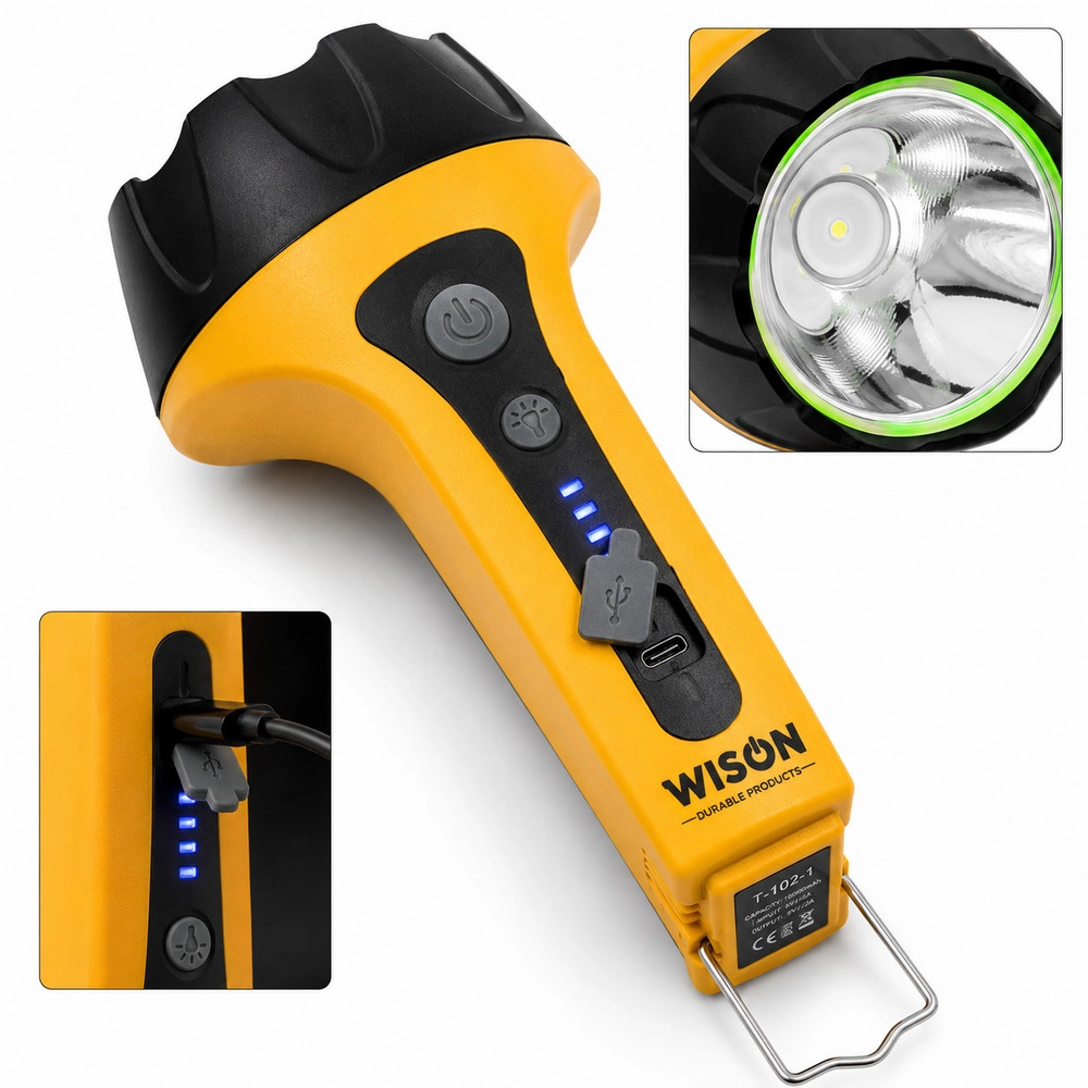 Wison WS-2626 8 Watt 12 Saat Aydınlatmalı Type-C Şarjlı Projektör Şarjlı Kambur Fener