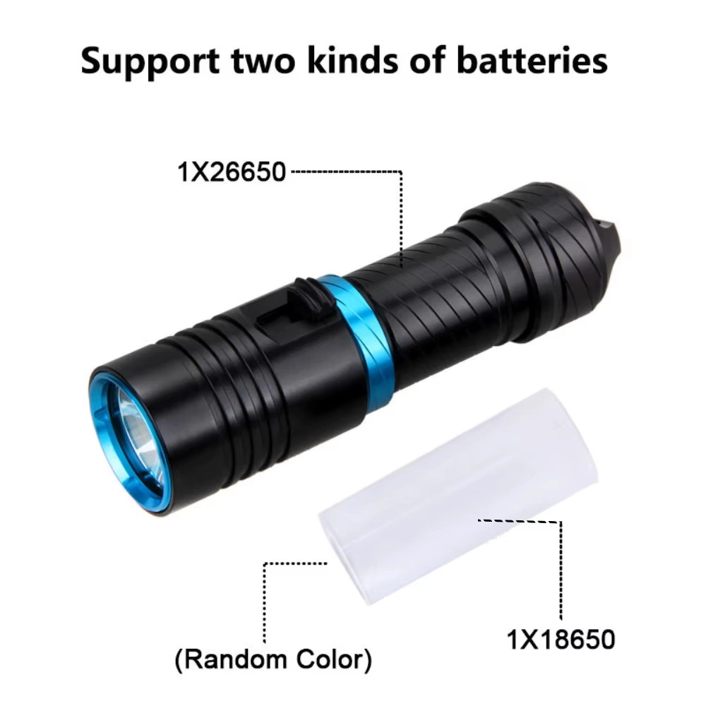 Wison WS-4545 10W 1800 Lümen Şarjlı Su Altı Feneri Type-C, 5000 mAh, 100 m Menzil, Su Geçirmez