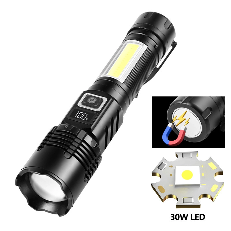 Wison WS-4848 1500 Lümen 15 Watt Dijital Göstergeli Mıknatıslı Şarjlı El Feneri