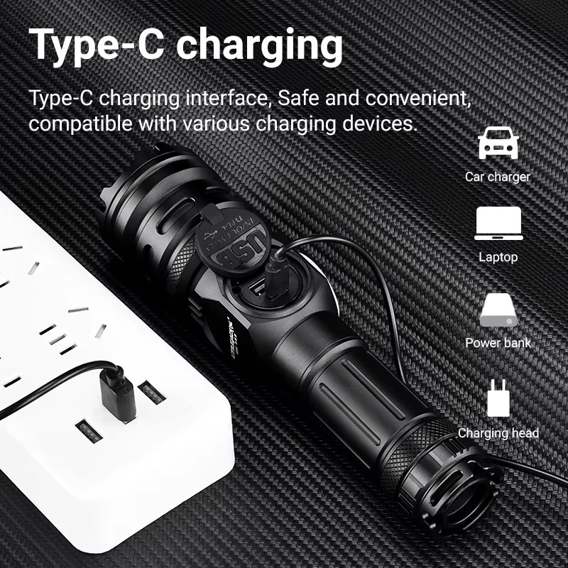 Wison WS-6868 25Watt 2500 Lümen USB Type-C Şarjlı El Feneri