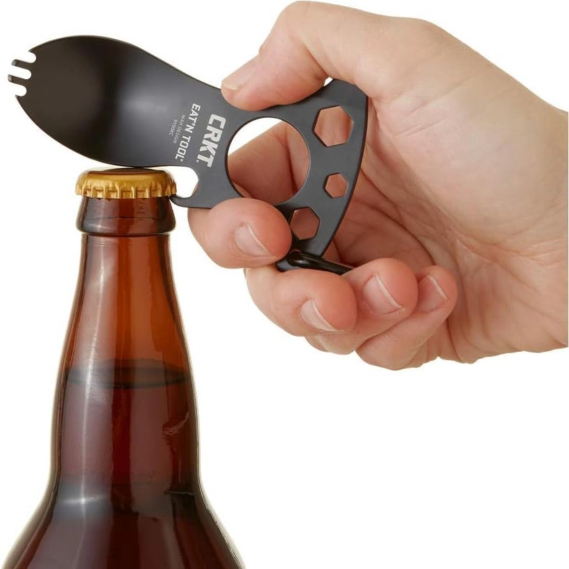 CRKT 9100K Eat’N Tool Karabina Çok Fonksiyonlu Karabina Tornavida Lokma Açacak Çatal Kaşık
